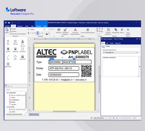 Ontwerpomgeving van NiceLabel 10 Designer Pro voor het maken en beheren van professionele labels met variabelen, barcodes en dynamische gegevens